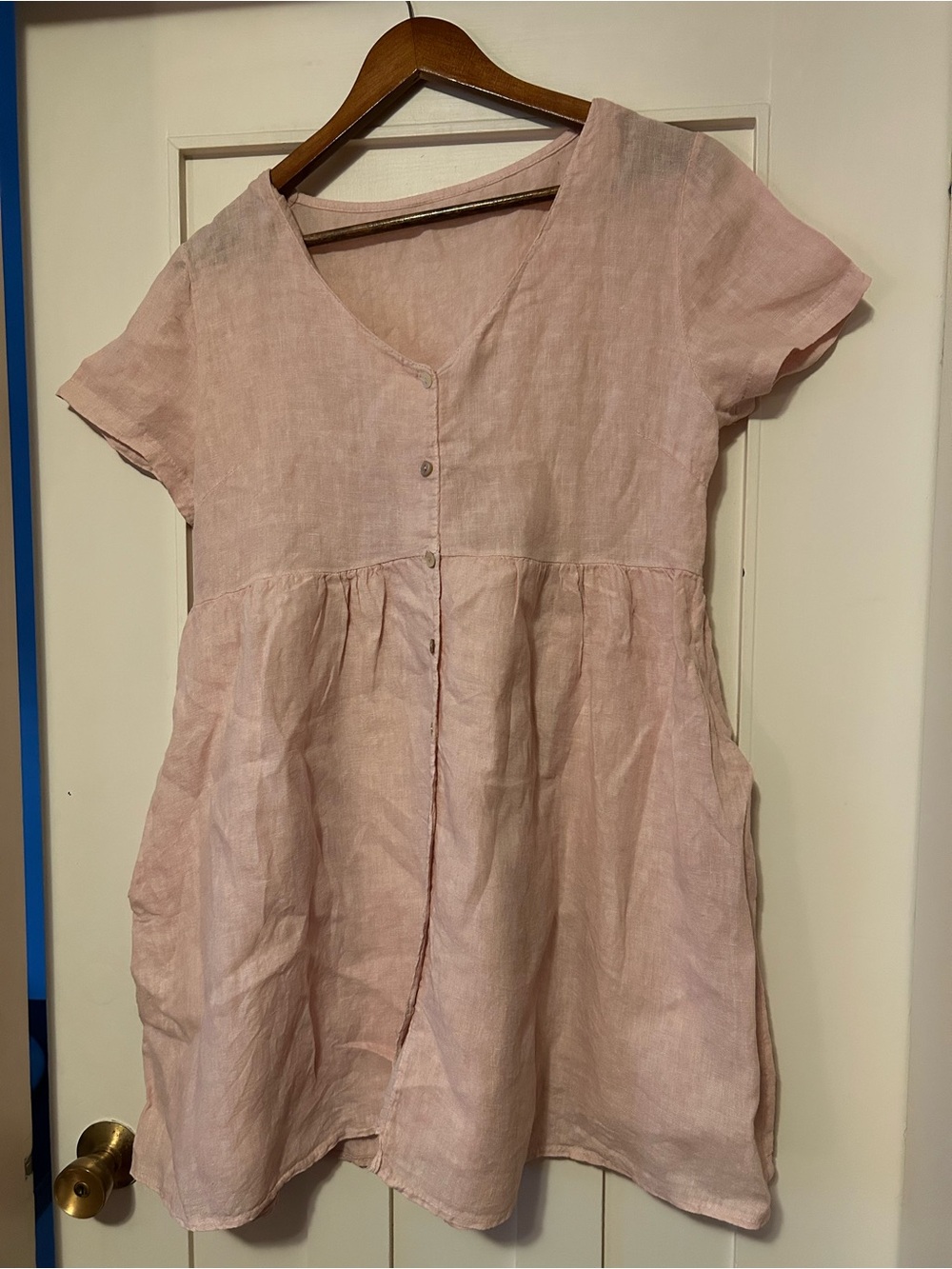 Jillian Harris Baby Pink Linen Dress